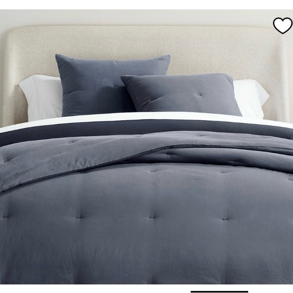 NWT Pottery Barn King Dream Comforter and 2 King Shams Set Steel Blue - Picture 2 of 9
